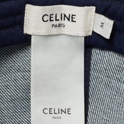 Pre Owned Celine Blue Union Wash Denim Triomphe Baseball Cap M