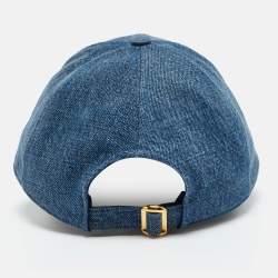 Pre Owned Celine Blue Union Wash Denim Triomphe Baseball Cap M