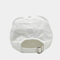 Pre Owned Celine White Logo Embroidered Cotton Baseball Cap M