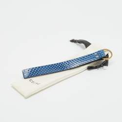 Pre Owned Celine Blue/Black Snakeskin Key Chain