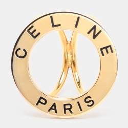 Pre Owned Céline Gold Tone Metal Scarf Ring