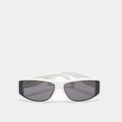 Pre Owned Celine White/Brown CL40227U Triomphe Rectangle Sunglasses