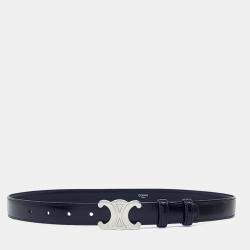 Pre Owned Celine Black Leather Triumph belt