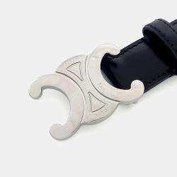 Pre Owned Celine Black Leather Triumph belt