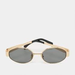 Pre Owned Celine Black/Gold CL40235U Triomphe Oval Sunglasses