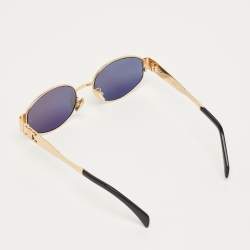 Pre Owned Celine Black/Gold CL40235U Triomphe Oval Sunglasses