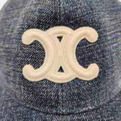 Pre Owned Celine Blue Triumph Denim Cap