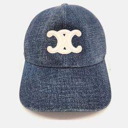 Pre Owned Celine Blue Triumph Denim Cap