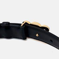 Pre Owned Celine Black Leather Triumph belt