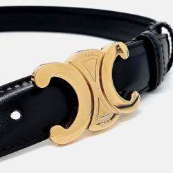 Pre Owned Celine Black Leather Triumph belt