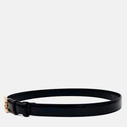 Pre Owned Celine Black Leather Triumph belt