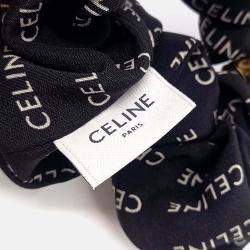 Pre Owned Celine Black Silk hair scrunchie