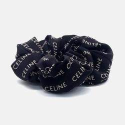 Pre Owned Celine Black Silk hair scrunchie