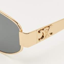 Pre Owned Celine Black/Gold Tone CL40281U Triomphe Aviator Sunglasses