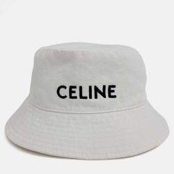 Pre Owned Celine White Cotton Bucket Hat