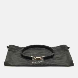 Pre Owned حزام سيلين ماكادام قابل للتعديل إبزيم جلد أسود