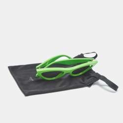 Pre Owned Celine Light Green/Black Mirrored CL400191 Cat Eye Sunglasses