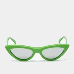 Pre Owned Celine Light Green/Black Mirrored CL400191 Cat Eye Sunglasses