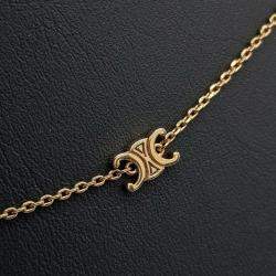 Pre Owned Celine CC Mini Triumph Gold Necklace