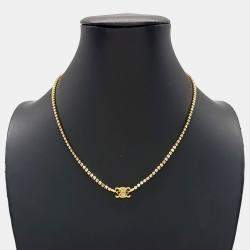 Pre Owned قلادة سيلين سي سي كريستال ذهبية اللون