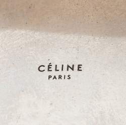 Celine Grey Python Leather Silver Tone Wide Cuff Bracelet