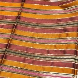 Pre Owned Celine Multicolor Metallic Striped Silk Scarf