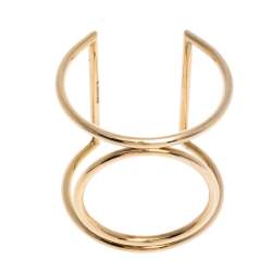 Céline Open Circle Wire Gold Tone Cuff Bracelet