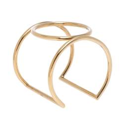 Céline Open Circle Wire Gold Tone Cuff Bracelet