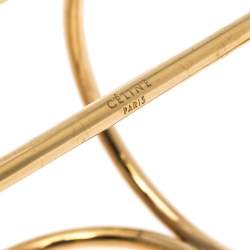 Céline Open Circle Wire Gold Tone Cuff Bracelet