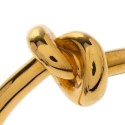 Céline Gold Tone Thick Knot Open Cuff Bracelet L
