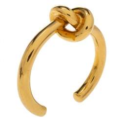 Céline Gold Tone Thick Knot Open Cuff Bracelet L