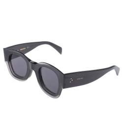 Pre Owned Celine Black/ Grey CL41446/S Zoe Square Sunglasses 