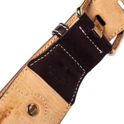 Celine Dark Brown Leather Coin Embellished Belt 90CM