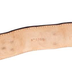 Celine Dark Brown Leather Coin Embellished Belt 90CM