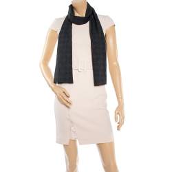 Celine Graphite Logo Monogram Cotton Scarf