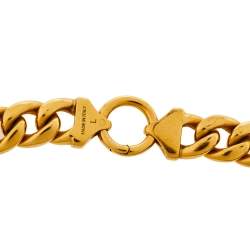 Pre Owned Céline Gold Tone Chunky Curb Chain Choker Necklace L
