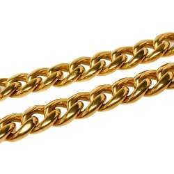 Pre Owned Céline Gold Tone Chunky Curb Chain Choker Necklace L