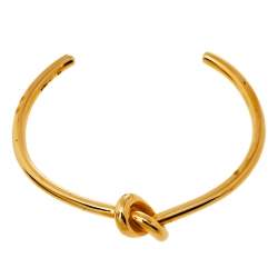 Céline Gold Tone Extra Thin Open Knot Bracelet M