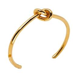 Céline Gold Tone Extra Thin Open Knot Bracelet M