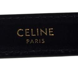 Celine Black Snakeskin Buckle Slim Belt 85CM