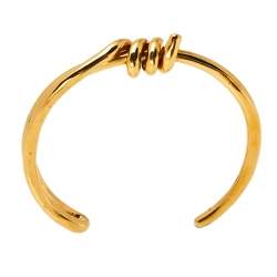Pre Owned Céline Gold Tone Extra Thin Open Knot Bracelet S