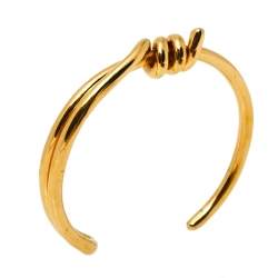 Pre Owned Céline Gold Tone Extra Thin Open Knot Bracelet S