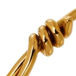 Pre Owned Céline Gold Tone Extra Thin Open Knot Bracelet S