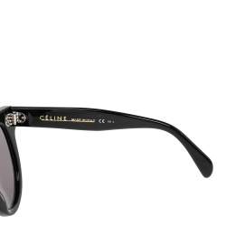 Pre Owned Celine Black Acetate CL41755 Polarized Oversized Sunglasses