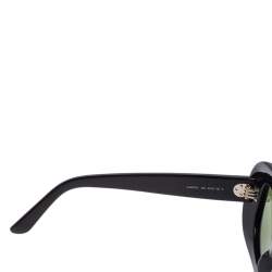 Pre Owned Celine Black/Green Acetate CL40070I Oval Sunglasses
