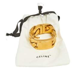 Celine  Gold Tone ID Curb Chain Bracelet