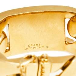 Celine  Gold Tone ID Curb Chain Bracelet