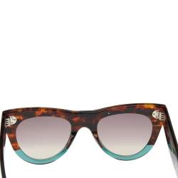 Pre Owned Celine Havana Brown & Green/Brown Gradient CL40016I Cat Eye Sunglasses