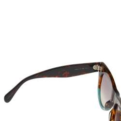 Pre Owned Celine Havana Brown & Green/Brown Gradient CL40016I Cat Eye Sunglasses