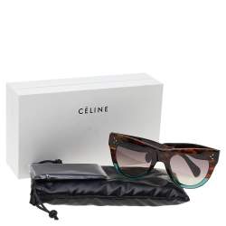 Pre Owned Celine Havana Brown & Green/Brown Gradient CL40016I Cat Eye Sunglasses